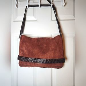 AllSaints Suade Leather Messenger Bag